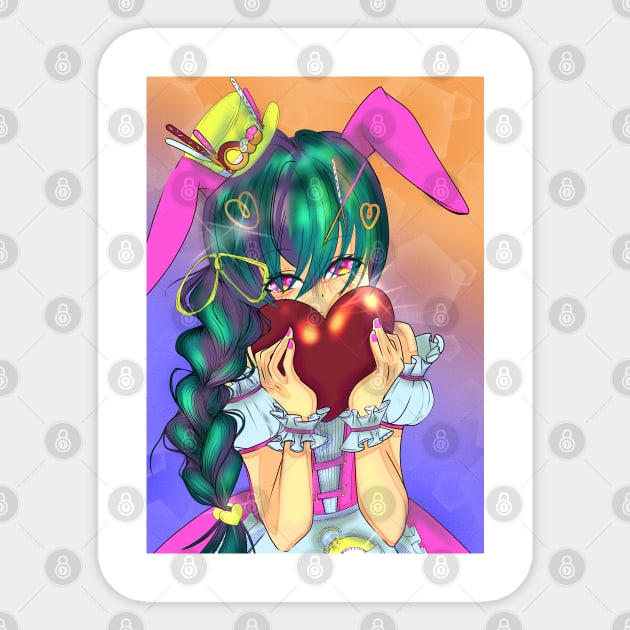 Anime Bunny Girl with Choco Sticker by Summer_Childe